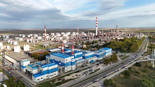 Pancevo, Serbia - 10 10 2025: Aerial shots of NIS oil refinery