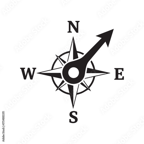 Detailed Compass Rose Illustration Navigational Tool Depicting Directional Orientation for Mapping and Exploration Symbolizing Guidance and Adventure
