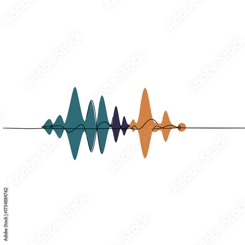 Sound wave graphic illustration in colorful modern design  