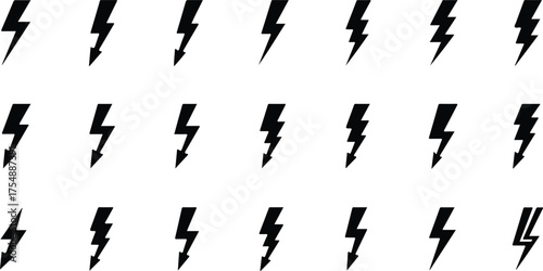 Black High Voltage Sign Against White Background Electricity Warning Symbol Graphic Illustration