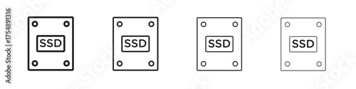 SSD drive icon set vector eps10. illustration, logo sign symbol pictogram template