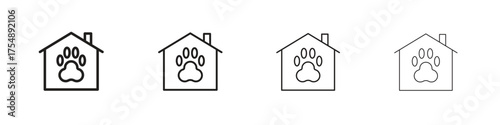 Pet shelter icon set vector eps10. illustration, logo sign symbol pictogram template