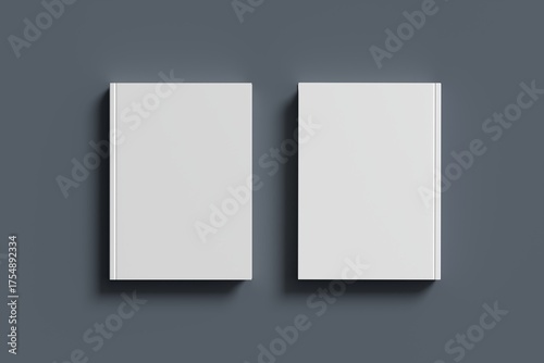 Blank Book Mockup Isolated on grey to replace your design
