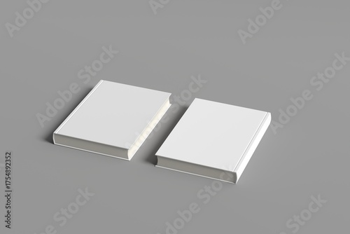 Blank Book Mockup Isolated on grey to replace your design
