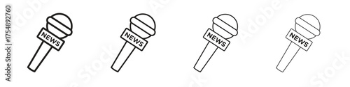 News microphone icon set vector eps10. illustration, logo sign symbol pictogram template