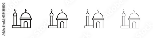 Mosque icon set vector eps10. illustration, logo sign symbol pictogram template