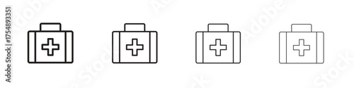 Medical aid kit icon set vector eps10. illustration, logo sign symbol pictogram template