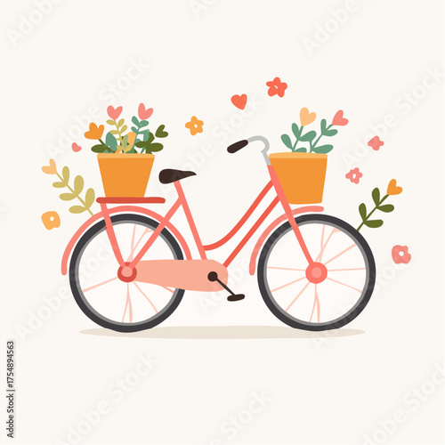 Colorful Bike Vector for Summer Travel and Outdoor Adventure