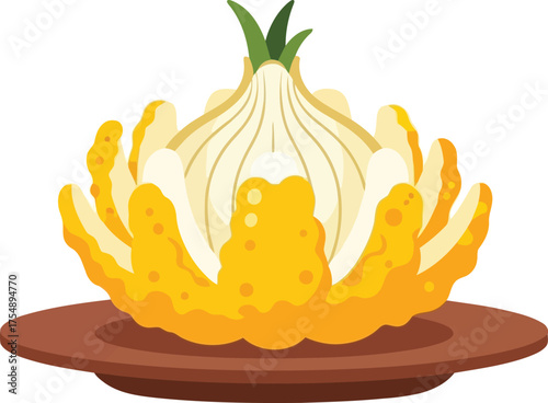 Bloomin' onion appetizer crispy fried golden vegetable vector