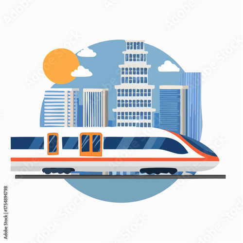 passenger train in the city
