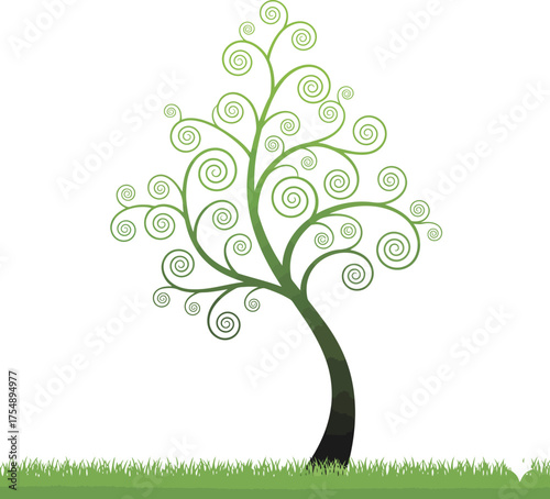 Stylized tree illustration with vibrant colors