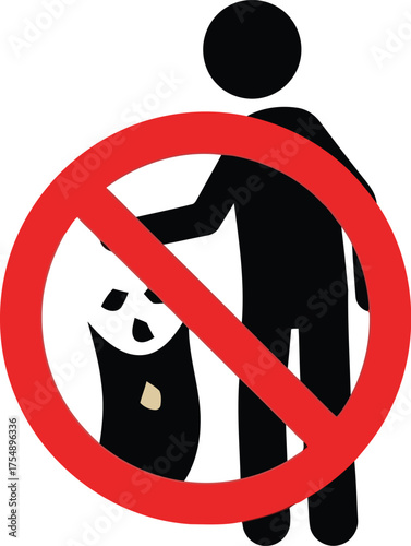 No littering sign person throwing trash in bin prohibited symbol vector