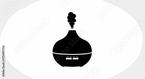 Aromatherapy Diffuser Silhouette Icon for Relaxation and Wellness.