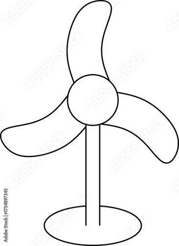 A simple vector table fan outline