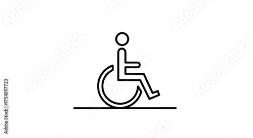 Black outline icon representing disability and accessibility.