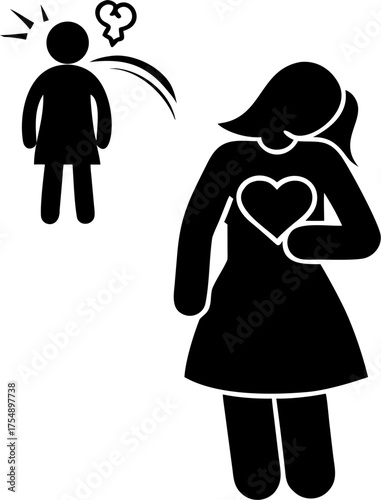 Woman with Heartache Silhouette