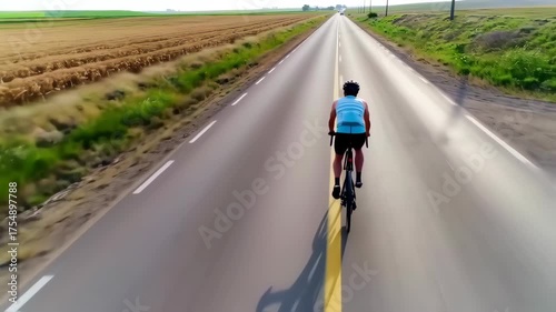 Cyclist on a country road