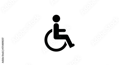 Black wheelchair disability access symbol icon.