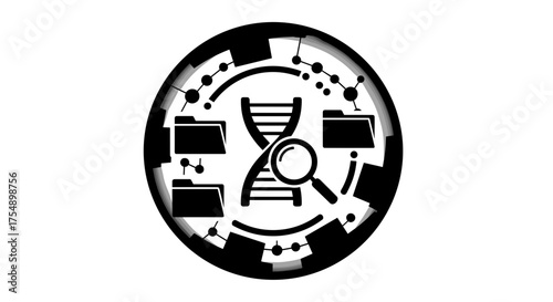 Genetic Research and Data Analysis Icon.