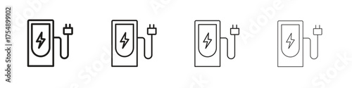 Charging station icon set vector eps10. illustration, logo sign symbol pictogram template