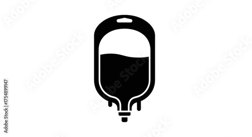 Intravenous fluid bag for medical treatment and health care.