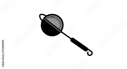 Kitchen utensil sieve icon isolated on a white background.