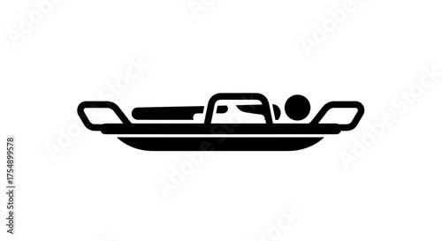 Medical Stretcher with Patient Icon for Emergency Transport.