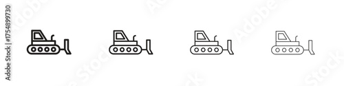Bulldozer icon set vector eps10. illustration, logo sign symbol pictogram template