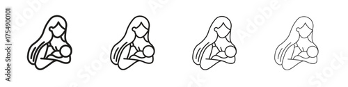 Breastfeeding icon set vector eps10. illustration, logo sign symbol pictogram template
