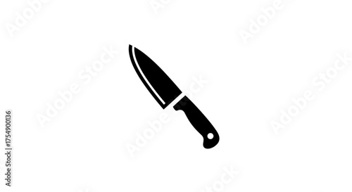 Sharp Kitchen Knife Silhouette Illustration for Culinary Use.