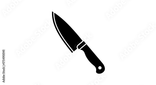 Sharp Kitchen Knife Silhouette for Culinary Tasks.