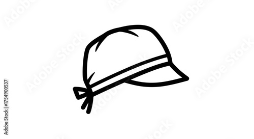 Simple black and white line drawing of a bandana head covering.