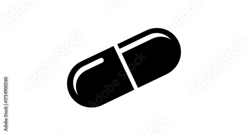 Simple black capsule icon on a clean white background.