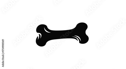 Simple black bone silhouette on a clean white background.