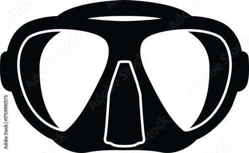 Diving Mask Flat Illustration. Clean Icon Design Element on Isolated White Background