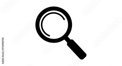 Simple black magnifying glass icon on a clean white background.
