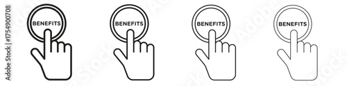 benefits icon set vector eps10. illustration, logo sign symbol pictogram template