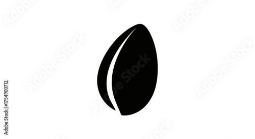 Simple black seed icon isolated on a white background.