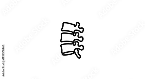 Spinal Column Vertebrae Medical Icon Outline.