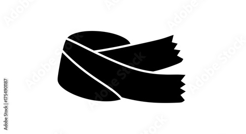 Traditional Turban Head Wrap Glyph Icon on White Background.