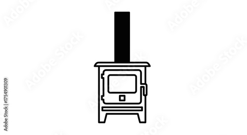 Wood Burning Stove Illustration A Cozy Heating Solution.