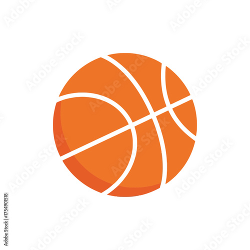 Basketball Icon – Simple Orange Sports Ball Symbol Minimal Vector Design
