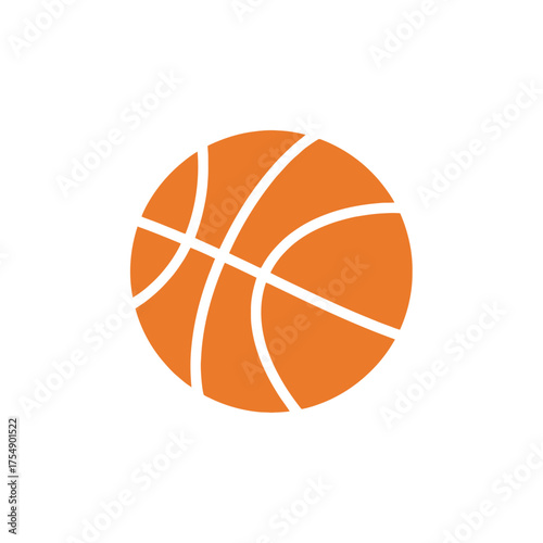 Basketball Icon – Simple Orange Sports Ball Symbol Minimal Vector Design