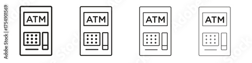 Atm icon set vector eps10. illustration, logo sign symbol pictogram template