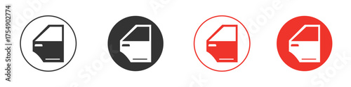 car door icon for ui or ux isolated on white for mobile app, editable