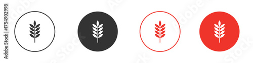 Wheat grain icon for ui or ux isolated on white for mobile app, editable