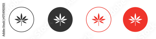 Weed icon for ui or ux isolated on white for mobile app, editable