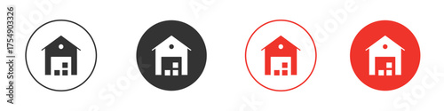 Warehouse icon for ui or ux isolated on white for mobile app, editable