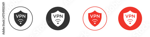 Vpn icon for ui or ux isolated on white for mobile app, editable