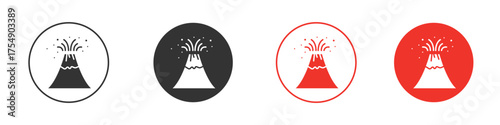 Volcano eruption icon for ui or ux isolated on white for mobile app, editable